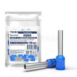 Наконечник штыревой втулочный изолированный НШВИ 2.5 12 tokov electric tke nsvi 2.5 12 c08/100
