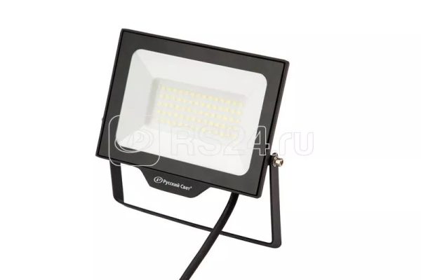 Прожектор светодиодный СДО fl 10 c 50w vw 865 bk cl 192х148х28мм 50Вт 6500К ip65 уличный черн. Русск