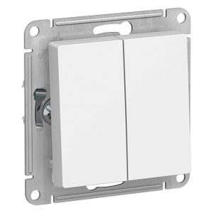 Systeme electric atlasdesign Бел Переключатель 2 клавишный сх.6, 10АХ, механизм se atn000165