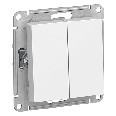 Systeme electric atlasdesign Бел Переключатель 2 клавишный сх.6, 10АХ, механизм se atn000165