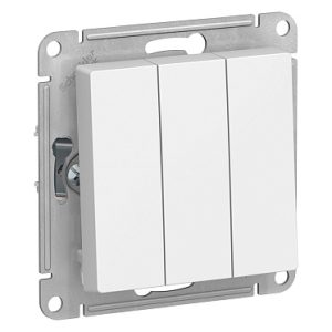 Systeme electric atlasdesign Бел Выключатель 3 клавишный сх.1+1+1, 10АХ, механизм se atn000131