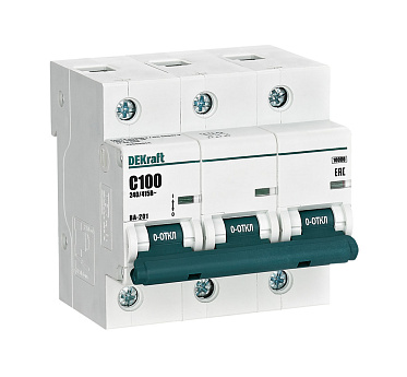 Dekraft Автоматический выключатель 3Р 100А х ка С ВА 201 10кА 13009dek