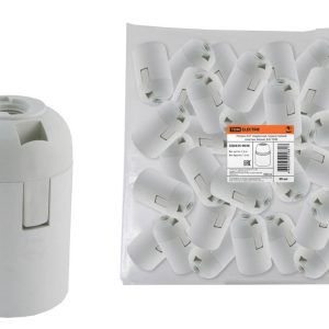 Патрон Е27 подвесной, термостойкий пластик, белый, Б/Н tdm