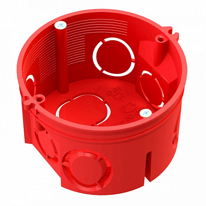 Коробка установочная 80 0501С безгалогенная (hf) 68х42 с саморезами без соединителя (245шт/кор) Пром