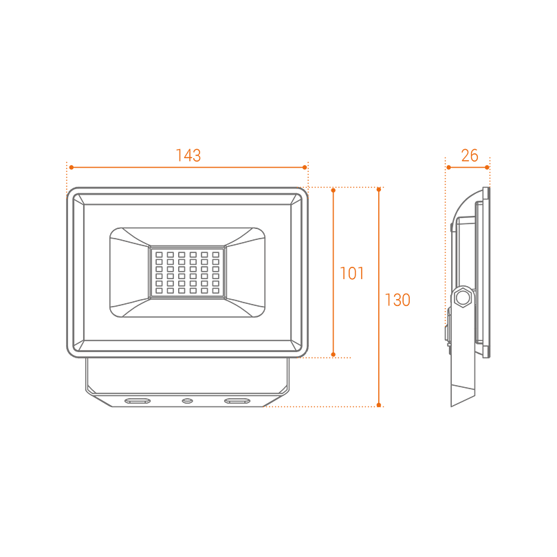 Светодиодный прожектор wolta wfl 30w/06 30Вт 5700К ip65 2700лм серый