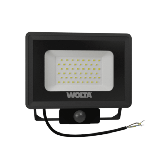 Светодиодный прожектор wolta wfl 50w/06s 50Вт 5700k ip65 4500лм с датчиком