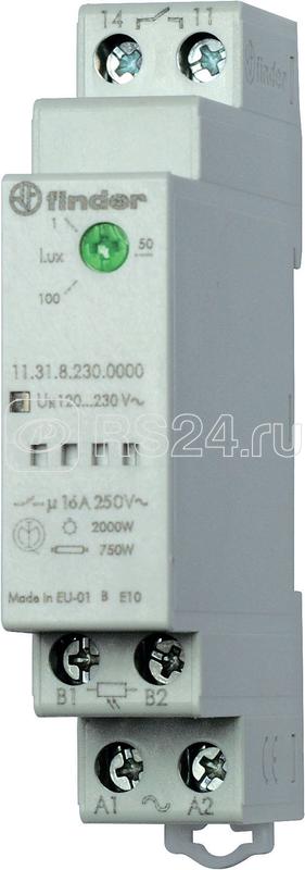 Finder Фотореле модульное с фотоэлементом 011.02; монтаж на рейку 35мм; 1no 16a; питание 230В Аc; на