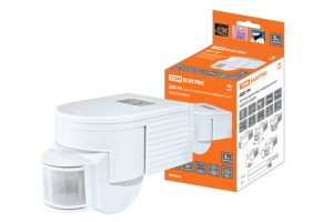 Датчик движения настенный ДДС 04 1100Вт, 5 900с, 12м, 5+Лк, 180гр, ip44, tdm