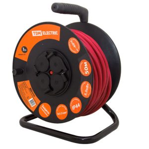 Удлинитель силовой УКз16 004 tdm (ip44 4 места/50м КГТП ХЛ 3х1,5 пласт. катушка) УС1 43128