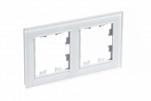 Atn320102 2 постовая рамка, орг. стекло, белый
