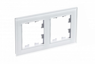 Atn320102 2 постовая рамка, орг. стекло, белый