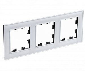 Atn320103 3 постовая рамка, орг. стекло, белый