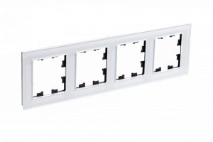 Atn320104 4 постовая рамка, орг стекло, белый