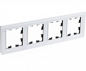 Atn320104 4 постовая рамка, орг стекло, белый