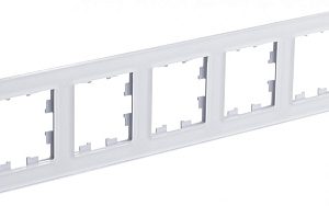 Atn320105 5 постовая рамка, орг. стекло, белый