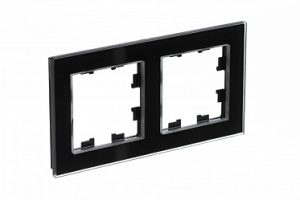 Atn321002 2 постовая рамка, орг. стекло, черный