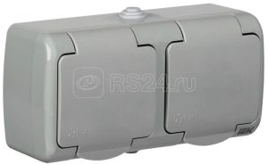 Iek РСш22 2 А Розетка 2 ая с з/к открытой установки 16А ip54 aquatic era22 k03 16 54