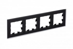 4 постовая рамка, мат. орг. стекло, черный