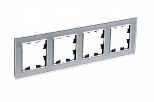 4 постовая рамка, стекло алюминий