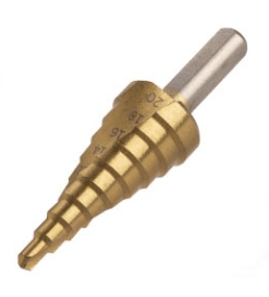 Сверло по металлу ступенчатое, 4 20 мм, 9 ступеней, нитрид., hss, цилиндр. хв., "Рубин" tdm