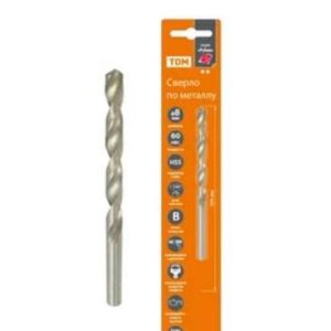 Сверло по металлу, 8 мм, полир., hss, класс точн. В, 118?, цилиндр. хв., блистер 1 шт, "Рубин" tdm