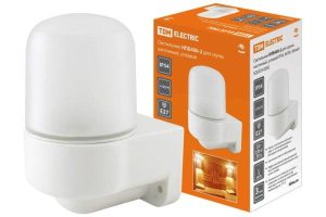 Светильник НПБ400 2 для сауны настенный, угловой, ip54, 60 Вт, белый, tdm