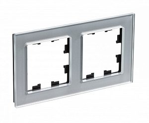 2 постовая рамка, стекло алюминий