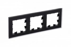 3 постовая рамка, матовый, орг стекло, черный