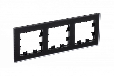 3 постовая рамка, матовый, орг стекло, черный