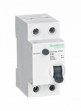 Systeme electric city9 set Авт. выкл. диф. тока (АВДТ) 1p+n С 40А 4.5ka 30мА Тип aС 230В se c9d34640