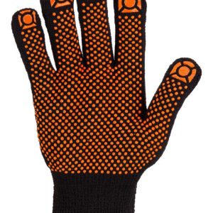 Перчатки х/б плотной вязки с ПВХ, "Точка", черные, 9, 10 кл., 77 80 г, 1 пара, tdm