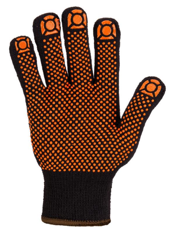 Перчатки х/б плотной вязки с ПВХ, "Точка", черные, 9, 10 кл., 77 80 г, 1 пара, tdm