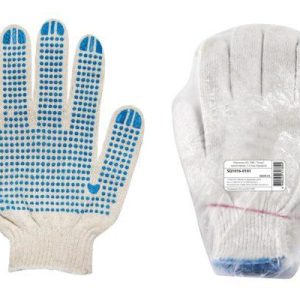 Перчатки х/б с ПВХ , "Точка", трикотажные, 7, 6 пар, Народная