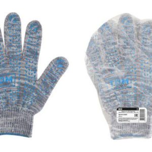 Перчатки х/б с ПВХ, "Протектор", серый меланж, 10, плотная вязка, 1 пара, tdm