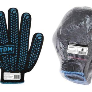 Перчатки х/б с ПВХ, "Протектор", черные, 10, 1 пара, tdm