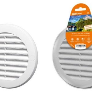 Решетка круглая с москитной сеткой, с фланцем d100, внеш. d136, бел. tdm