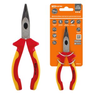 Длинногубцы изогнутые диэлектрические, 160 мм, 1000 В, cr v, «ЭкспертЭлектрик» tdm