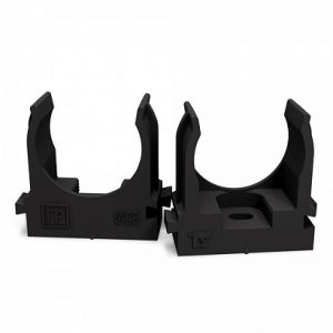 Крепеж клипса для труб атмосферостойкая для прямого монтажа черная в п/э d25 мм (100шт/700шт уп/кор)