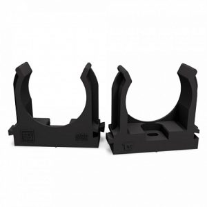 Крепеж клипса для труб для прямого монтажа черная в п/э d32 мм (25шт/500шт уп/кор) Промрукав