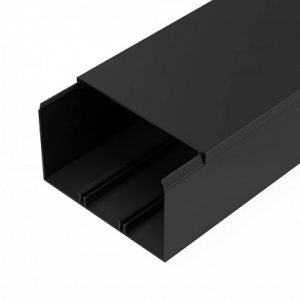 Кабель канал черный 2 й замок в п/э 100х60 мм (8 м/уп) Промрукав