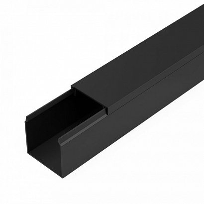 Кабель канал черный 2 й замок в п/э 25х25 мм (32 м/уп) Промрукав