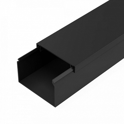 Кабель канал черный 2 й замок в п/э 60х40 мм (18 м/уп) Промрукав