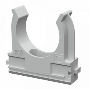 Крепёж клипса для труб d32 мм безгалогенная (hf) атмосферостойкая серая (25шт/500шт уп/кор) Промрука