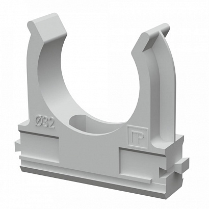 Крепёж клипса для труб d32 мм безгалогенная (hf) атмосферостойкая серая (25шт/500шт уп/кор) Промрука