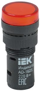 Iek Лампа ad16ds(led)матрица d16мм красный 230В ac bls10 adds 230 k04 16