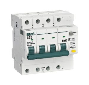 16403dek АВДТ 3p+n 25А 30мА ac х ка c ДИФ 103 6кА