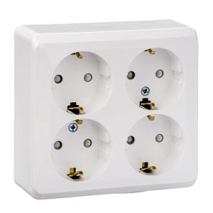 Pa16 208b 4 местная РОЗЕТКА с з/к со шторками