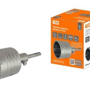 Коронка ударная по кирпичу и бетону, победит, sds plus, d 75 мм, М22, в сборе, "Гранит" tdm