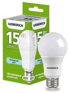 Iek generica Лампа led a60 груша 15Вт 230В 6500К e27 ll a60 15 230 65 e27 g
