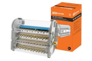 Распределительный блок на din рейку РБ 160 4П 160А (4 шины 2x9+2x8+7x7+1x12) tdm